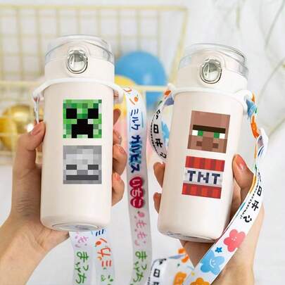 Minecraft 500PCS Pixel Game Character Roll Stickers – Block Style Square Decals Featuring Mobs & TNT Designs, 2.5*2.5cm Per Sticker, Self-Adhesive Paper Labels For Gift Sealing, Stationery & DIY Decor, No Plush/Kid-Friendly Design, Ideal For Game Fans & Daily Use