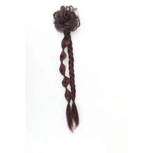 Buds Ball Head Bubble Ponytail 24 Inch Black High Temperature Silk Ladies Wig - Multicolor - View 4