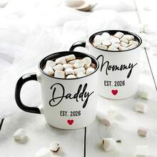 2件套2025年新生儿父母马克杯套装，送给新生儿父母的礼物，2025年准父母礼物，宝宝性别揭晓/怀孕公告礼物，送给新手爸妈的礼物，情人节/开学礼物 - 彩色 - 查看 9