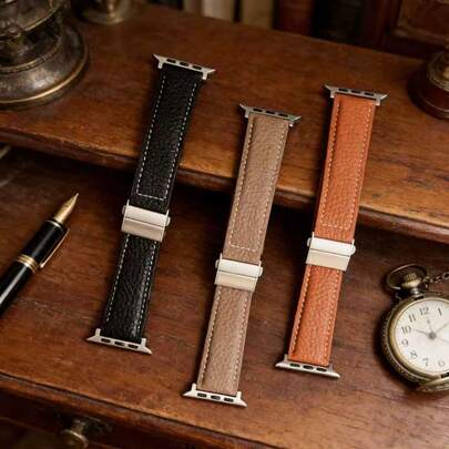 Band, Compatible With Apple Watch Series 1/2/3/4/5/6/7/8/9/10/SE/Ultra, Fits 38mm 40mm 41mm 42mm 44mm 45mm 49mm, Business Casual, Press Buckle Design, Unisex