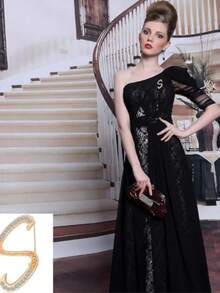 1 Pc A-Z Initial Rhinestone Brooch, European Style Shiny Alloy Diamond Pin, Elegant Versatile Decor For Suits, Shirts, Coats & Dresses, Ideal Gift For Women & Girls - Multicolor - View 5