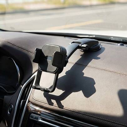  Support de téléphone pour tableau de bord de voiture Carsun, clip réglable, ventouse puissante, support de téléphone stable noir, accessoire automobile universel