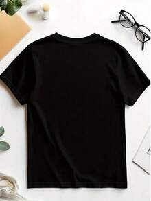 [Graphic Tee] 100% Cotton National Geographic  With Dragonfly Graphic Tee, Spring Tops,  Summer Camisas, Autumn Short Sleeves Camiseta, S-7XL T-Shirt For All Body Types, Perfect For Dates, Outdoor Activities And Casual Wear - 黑色 - 查看 2