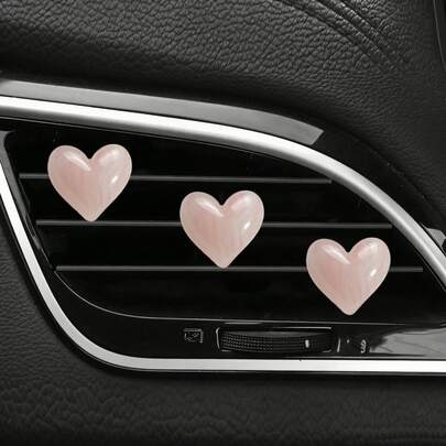 3pcs Gradient Heart-Shaped Car Air Vent Decor, Retro Tie Dye Heart Design Car Interior Accessories, Cute Lightweight & Fashionable, No Fragrance - For Decoration Only