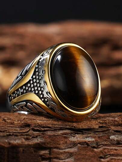 1枚复古男士戒指，优雅简约，完美约会珠宝礼品配饰