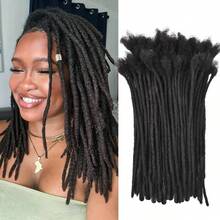 Tóc giả nối kiểu dreadlock Teresa, tóc giả dạng loc, chiều rộng 0.8cm (10 inch), 15 sợi tóc thật. - màu đen - Xem 1