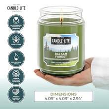 Fall Scented Candles Balsam Forest Fragrance 18 oz Jar Proudly Poured in USA Aromatherapy Candle Single-Wick with 110 Hours of Burn Time Perfect for Creating a Refreshing Ambiance - Fragancia de bosque bálsamo NUEVO - Ver 5