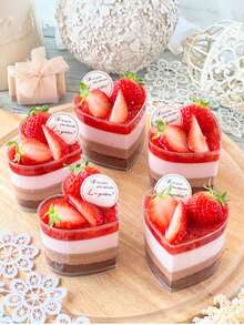 100ml Dessert Cups - Suitable For Outdoor Parties, Can Hold Yogurt Parfait, Ice Cream, Cheesecake And Mini Desserts - Birthday, Wedding, Holiday - Multiple Colors/random Styles - View 4