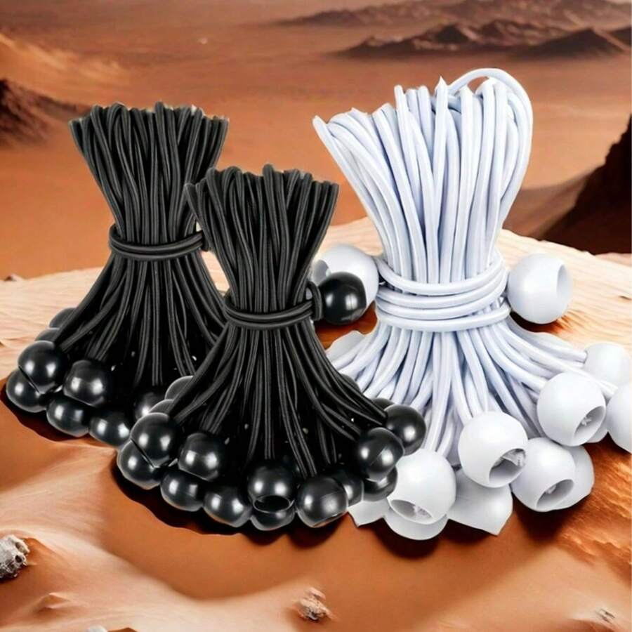10 piezas/20 piezas/50 piezas Bolas elásticas de cuerda para tienda de campaña de exterior, bolas elásticas de alta elasticidad para atar cuerdas, cuerda elástica para trampolín y red de playa - Multicolor - Ver 1