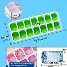 2pcs RUNMKUO Silicone Ice Cube Trays With Lids, LFGB Certified, Stackable Ice Molds Suitable For Baby Food, Whiskey, Beverages - Multicolor - View 9