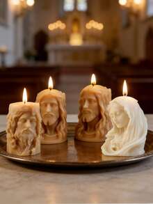 1PC Religious Figure Silicone Candle Mold, Virgin Mary & Jesus Statue Mold For DIY Candle, Gypsum, Clay & Cement Craft, Perfect For Church, Home Altar & Commercial Handmade Use - A - View 7