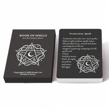 1 Box, HEART BRIDGE Magic Spell Card Game, Tabletop Leisure Game, Create And Explore Your Own Mysterious Magic And Spell , Collector's Item Small Gift, Magic Spell Themed Halloween/Christmas/Thanksgiving Gift, Suitable For Game Night. | 35 Cards | - Black - View 3