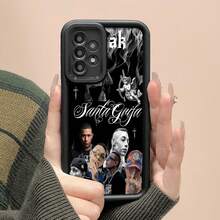Yusak y Santa Grija en blanco y negro.funda de teléfono Fundas compatibles con ,Apple,VIVO,OPPO,,, y Honor.Fabricadas en silicona TPU,ofrecen protección contra golpes y caídas. - Negro - Ver 5