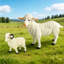 2pcs/Set Realistic Farm Animal Model Set, Including Horse, Sheep, Cow, Goat, Pig, Suitable For Easter, Christmas Party Decor, Children Toy Model - 彩色 - 查看 5