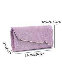 Clutch da sera lucida, elegante borsa busta di moda, borsa da cerimonia da donna per matrimoni e feste - Viola - Visualizzare 2