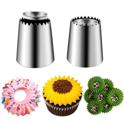 Douilles de Tube Sultan, Douilles de Décoration de Gâteau en Acier Inoxydable, Douilles à Glaçage pour Cupcakes, Gâteaux, Biscuits et Décoration