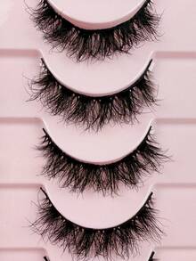 10 Pairs D Curl Luxury Fluffy Thick Dramatic Messy Faux Mink Reusable Soft Comfortable Strip Eyelashes For Makeup Strip Lashes,Lashes,Eyelashes,Fake Lashes - View 7