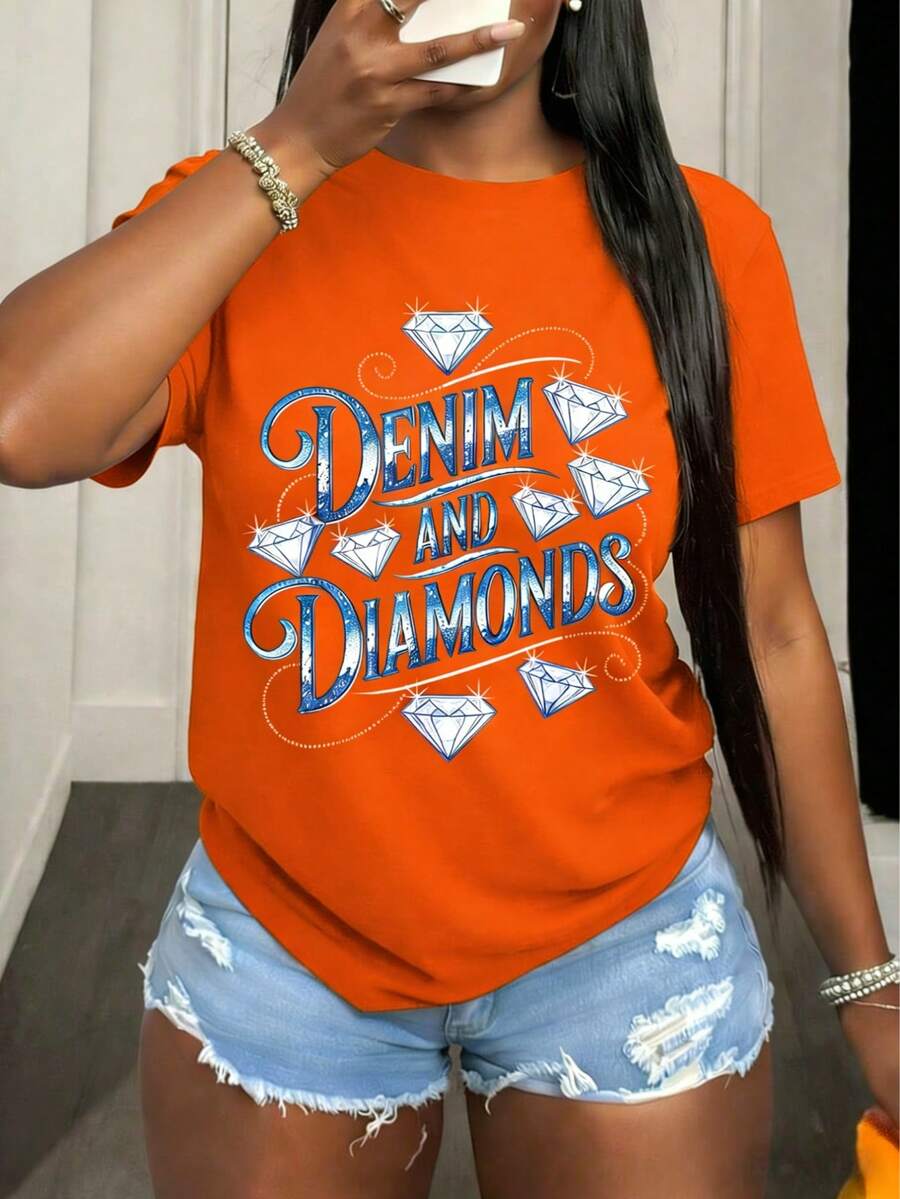 Women's-Shirts And Pearls With Bow, Plus Size Summer Beach Vacation, Outfit Stylish Women-Shirt With And Pearls Coquette Bow DesignCasual Daily Wear - 橘色 - 查看 1