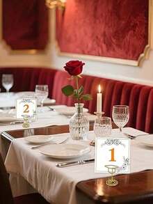 6pcs Graduation Cap Table Number And Photo Holder – Perfect For Displaying Photos, Business Cards, Place Cards, And Memos; Ideal As Tabletop Decor For Graduation Parties, Weddings, Birthday Celebrations, And Themed Events. - One Size Fits All - View 6