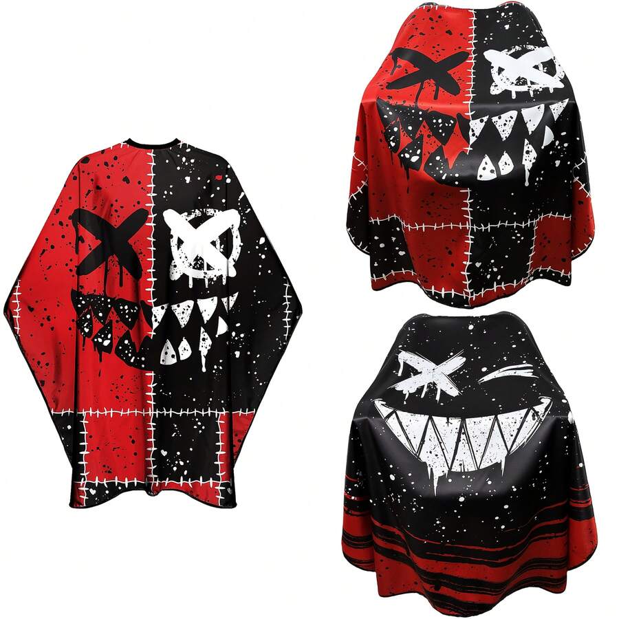 Extra Large Salon Cape With Snap Closure, Featuring Anti-Static And Easy-Clean Fabric, Suitable For Haircut Or Shaving Services - Multicolor - View 1