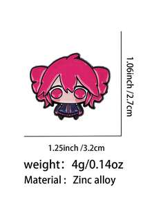 1pc Cute Anime Girl Enamel Badge And Brooch, Suitable For Backpacks, Jewelry, Kawaii Items - Multicolor - View 6