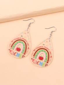 2 đôi bông tai acrylic hình giọt nước tối giản dành cho nữ, thích hợp cho mùa tựu trường, Ngày Nhà giáo. - Trong sáng - Xem 14