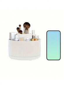1pc 360° Rotating Makeup Brush Holder, Bathroom Storage, Desktop Organizer Set, Bathroom Storage Box, Convenient Makeup, Makeup Brushes, Lipstick Pens, Office Art, Home Storage, Room Decor, Home Decor, Bathroom Accessories - Multicolor - View 11