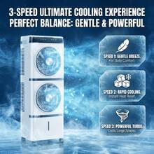 Portable Air Cooler 4 Ice Packs, 3-In-1 Evaporative Cooling Fan, Quiet Room Cooler For Bedroom Office - 查看 6