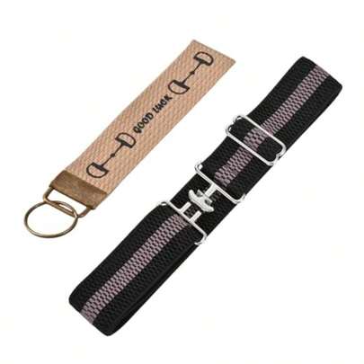 .5 Inc Elastic Equestrian Lt Wit Surcingle Buckle Orses Lt Wit Good Luck Key Strap  Orseback Riding