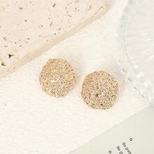1 Pair Round Earrings Suitable For Daily Wear - Yellow Gold - View 5