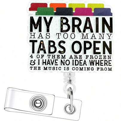 1pc Interesting Music Theme Badge Reel With Alligator Clip, Retractable Badge Holder Suitable For Nurses, Medical Workers, Office Gifts