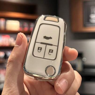 Capa Dobrável de Chaveiro em TPU com Dois Botões, Adequada para Chevrolet, Opel, Aston, Insignia, Vectra, Zafira, Meriva, Mokka, Trax, Cruze, Cadillac, Orlando, Holden
