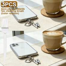 可爱三件套防尘塞爱心吊坠套装，包含2个Type-C USB-C防尘塞和1个清洁刷，防尘USB-C插头盖，适用于 17-15以及 14-5 Lightning接口。 - 彩色 - 查看 64