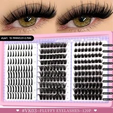 VELTRINAY 210/220/240/250 Miếng Mi Giả Tự Làm 3 Kiểu Mi Giả Riêng Lông Dung Tích Lớn Mi Giả Dài 10-19mm Độ Dài Hỗn Hợp Mi D-Curl Mi Cụm Mi Mỏng Xù Mi Chéo Mi Cụm Mi Dày Xù Dụng Cụ Trang Điểm Nối Mi Phù Hợp Cho Nhiều Dịp Khác Nhau - Xem 11