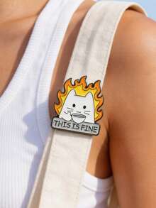 QIHOO Một chú mèo con màu đỏ rực đáng yêu đeo kính thời trang thanh lịch, ghim cài áo hình mèo, ghim cài an toàn cho nữ, túi xách cho nữ. - Nhiều màu - Xem 5