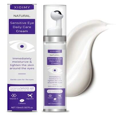 Xioimy 15ml Crema de masaje para ojos con retinol y cafeína natural, con ingredientes naturales, altamente hidratante, hace que el área de los ojos se vea delicada, suave e hidratada, cuidado hidratante de masaje diario para los ojos, apto para todo tipo de pieles