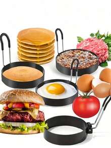 1 件装不锈钢圆形不粘煎蛋圈，带硅胶防烫手柄，煎蛋模具 - 彩色 - 查看 6