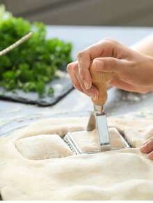 2.75英寸方形印章套装，带木柄和凹槽边缘，适用于厨房 - 彩色 - 查看 7