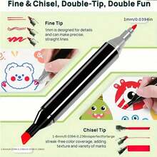 Bộ bút vẽ màu gốc cồn 40/60/80/100/168 màu, bút dạ hai đầu không phai, phù hợp cho người lớn và trẻ em, bộ dụng cụ vẽ phác thảo gốc cồn, đồ dùng học tập cho mùa tựu trường. - Nhiều màu - Xem 10