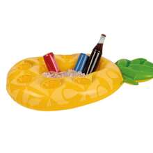 Cubo de hielo de verano, soporte para taza con diseño de aguacate, piña y árbol de coco, almohadilla flotante inflable con planta verde - multicolor - Ver 10