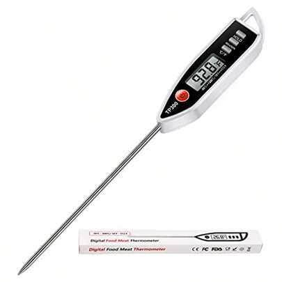 Digital Meat Food Thermometer For BBQ Grill Oil Milk Bath Water Deep Fry Candle Cooking Instant Read Kitchen Thermometer In Black With High Precision And Fast Response