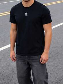 Under Armour Curry Heavyweight Logo Tee Short Sleeve Crew Neck Men's Training Running 1387107-001 - Black - View 1