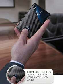 MIYIN Men's Anti-Theft Slim Wallet & Card Holder - With 2 ID Window Fashion Thin Bifold Multifunction Credit Card Holder Men Front Pocket Wallet For Everyday Carry Carbon Fiber Blocking Bifold Wallets Minimalist Casual The Ideal Gift Boyfriend /Father/Husband Birthday Gifts Anniversary On Valentine Day Gifts Father's Day Gifts For Men Wallet Purse Wallet Small Wallet Men Wallet Leather Rfid Wallet - Red - View 5