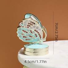 SUSUZUKU 1pc Luxury Enamel Rhinestone Winged Butterfly Jewelry Box, European Style Jewelry Box, Birthday Gift, Exquisite Home Decor - Butterfly - View 2