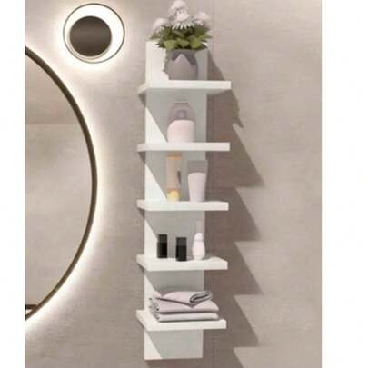 1pc 5-Tier Multifunctional Storage Rack, 2026 New Model, Easy Assembly, Holds More Items, Suitable For Bedroom, Bathroom, Kitchen, Office, Living Room, Bookshelf, Great For Bedroom Essentials, Room Necessities, Autumn Decor, Home Living, Wall Decor, Home Decoration, Ramadan Decor, Valentine's Day Decor, Valentine's Gift. (High-Quality PVC Material, Non-Wooden, Waterproof And Easy To Clean)