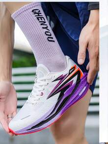2026 New Ultra-Light Carbon Board Running Shoes, Popcorn Midsole Anti-Slip Durable Versatile Sneakers - White Purple - View 5