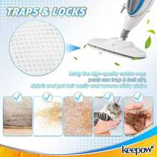 KEEPOW Steam Mop Pads Compatible With PurSteam ThermaPro 10-In-1 Steam Mop And ThermaPro 211 Steam Cleaner, Reusable Pur Steam Mop Replacement Pads For Multi-Surface Floor Cleaner (8 Pack) - Màu trắng - Bộ 4 chiếc - Xem 6