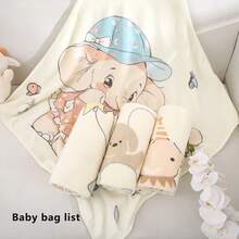 Yue Ye Coperta multifunzionale per bambini - Coperta morbida e calda per bambini, adatta per bambini da 0 a 3 anni, in morbido pile di corallo confortevole e durevole, essenziale per i neonati, con motivo stampato carino, ottimo regalo per il compleanno e il Natale del bambino - Beige - Visualizzare 2