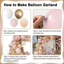 115Pcs Dusty Pink White Nude Balloon Arch Kit,With Gold Metallic Balloon For Valentines Day Boho Engagement Wedding Bridal Shower Birthday Decorations Baby Shower Party Decor. - Multicolor - View 6