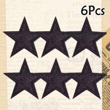 4pcs Shiny Silver Star Embroidered Patches, Iron-On/Sew-On, Suitable For Jackets, T-Shirts, Hats, Backpacks, Jeans, DIY Fashion Apparel Accessories - Multicolor - View 19